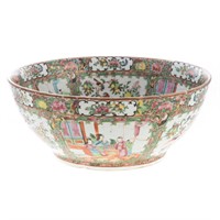 Chinese Export Rose Medallion punch bowl