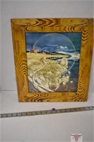 Wooden Framed Picture  15" x 17"