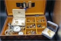 Mens Vintage Jewelry Box W/ Contents