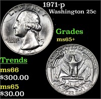 1971-p Washington Quarter 25c Grades GEM+ Unc