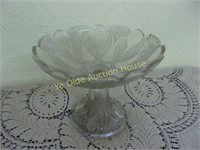 Patterned Glass Footed Bowl