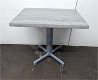GREY OUTDOOR PATIO DINING TABLE, 31.5" X 23.5" X