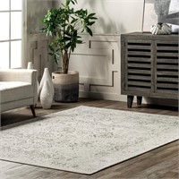 Odell Faded Vintage Area Rug 6ft 7in x 9 ft  Ivory