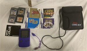 Game Boy Color Grape w/ 4 Games & Carry Case
