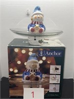 Anchor Hocking Snowman 3 in 1 Holiday Platter
