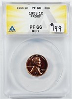 1953  Lincoln Cent   ANACS PF-66 Red