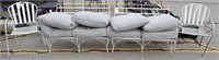 WHITE METAL PATIO COUCH + 2 CHAIRS