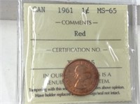 1961 1 Cent Iccs Certified Ms-65