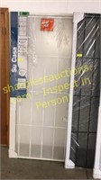 Steel security door w/metal screen—white