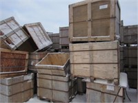 Large Stack of Assorted Wood Shipping Crates