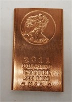 2011 Half Pound Copper Bar/.999