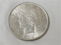 1922 AU Silver Peace Dollar