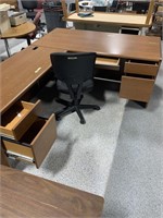 L-Shaped wood desk