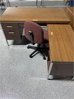 Metal desk with wood top