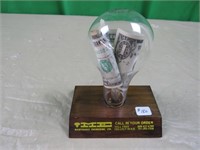 1977 US One Dollar Note in Light Bulb Advertising