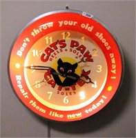 1940s Cat's Paw Advertising Clock