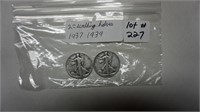 Walking Liberty Half, 1937 & 1939, 2 coins