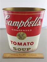 Vintage Metal Campbells Soup Trash Can 13" H