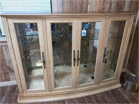 BLONDE CURIO CABINET WITH GLASS