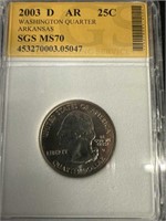 2003 D Arkansas 25C Graded MS70