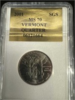 2001 VERMONT QUARTER Graded MS 70