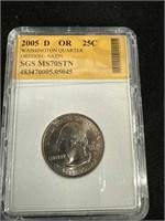 2005 D OREGON 25C Graded MS70STN