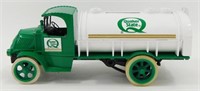 Green & White Quaker State Tanker Truck Bank -