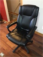 Black leather office chair