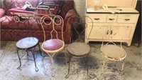 4 ice cream parlor chairs