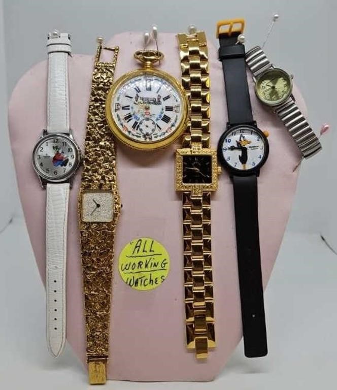 (5) Wrist Watches & Pocket Watch