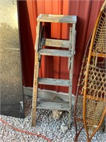 wooden vintage step ladder