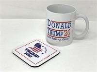 Donald Trump 2020 coffee mug and coaster set
