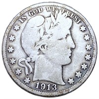 1913 Barber Half Dollar NICELY CIRCULATED