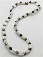 Mother Of Pearl Necklace W Sterling Clasp