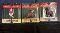 1996 Coca-Cola ornaments qty 3