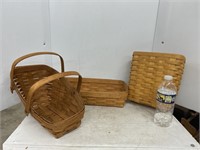 Lot of 3 longaberger hand woven baskets