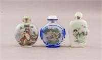 Chinese Qing Style Crystal Snuff Bottles 3pc