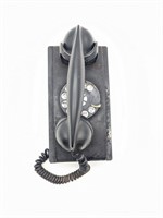 North Electric Black Rotary Wall Phone