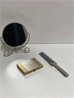 Vintage Makeup Compact, Hair Comb and Mirror