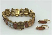 JOAN RIVERS Elastic Mosaic Stone Bracelet Earrings