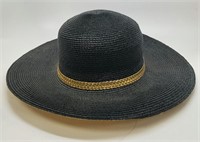 Black Sun Hat with Gold Band