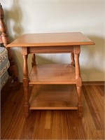 Wood Side table with 2 shelves-21x16x26” tall
