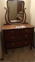 Antique Oak Dresser W/Mirror