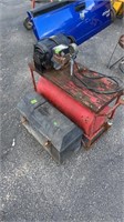VINTAGE AIR COMPRESSOR, TOOLBOX & TIRE CHAINS