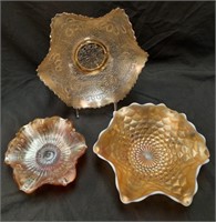 (3) Fenton Carnival Glass Bowls - See Description
