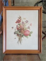 (19" x 24") Artist Signed Floral Artwork