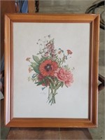 (19" x 24") Artist Signed Floral Artwork