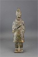 Chinese Old Hardstone Carved Terracotta Warrior
