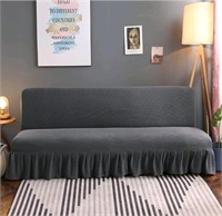 Armless Futon Cover with Skirt Ruffled