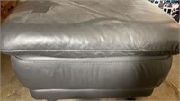 Black Leather Rolling  Foot Stool 17x24x24